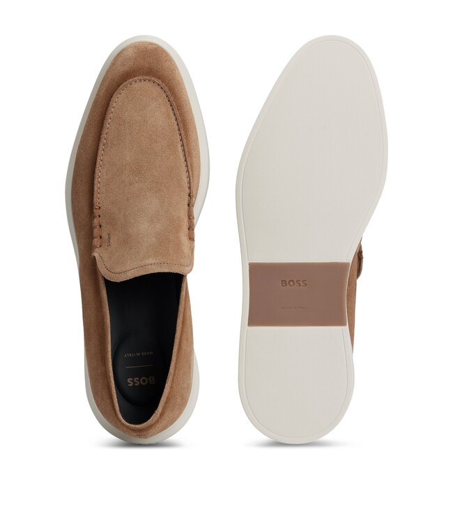 BOSS Suede Loafers with Lightweight Outsole