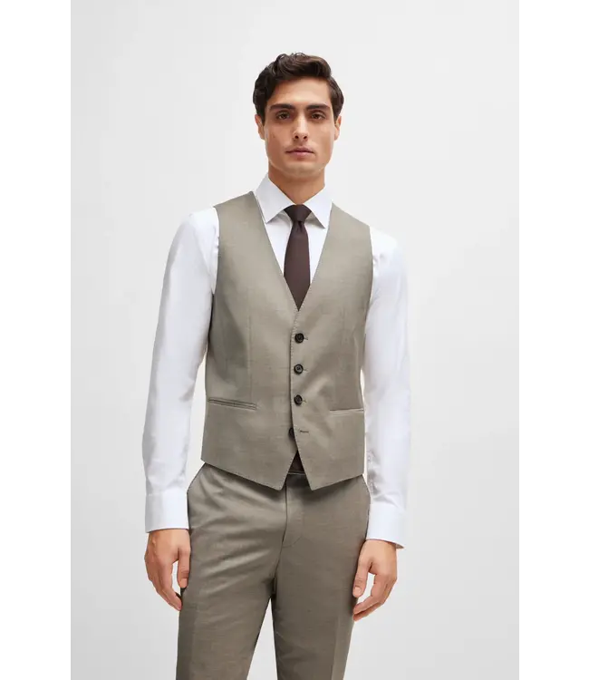 BOSS Slim-Fit Suit in a Melange Wool Blend