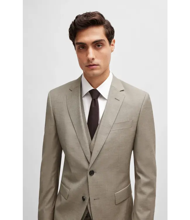BOSS Slim-Fit Suit in a Melange Wool Blend