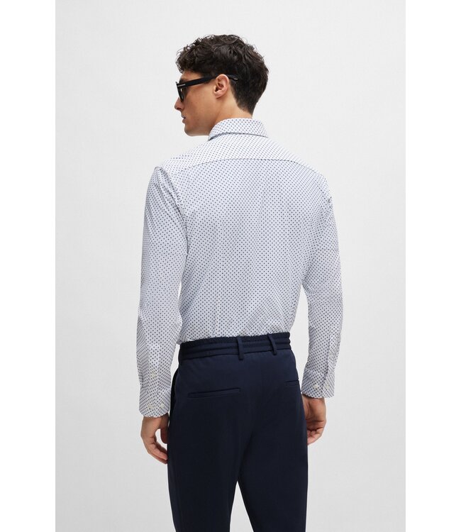 BOSS Slim-Fit Shirt in Printed Performance-Stretch Material