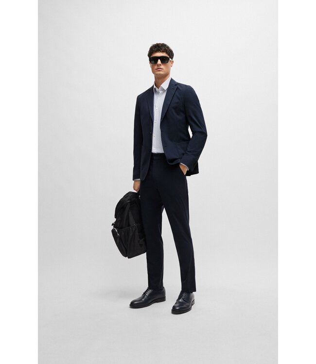 BOSS Chemise slim en tissu Performance-Stretch imprimé