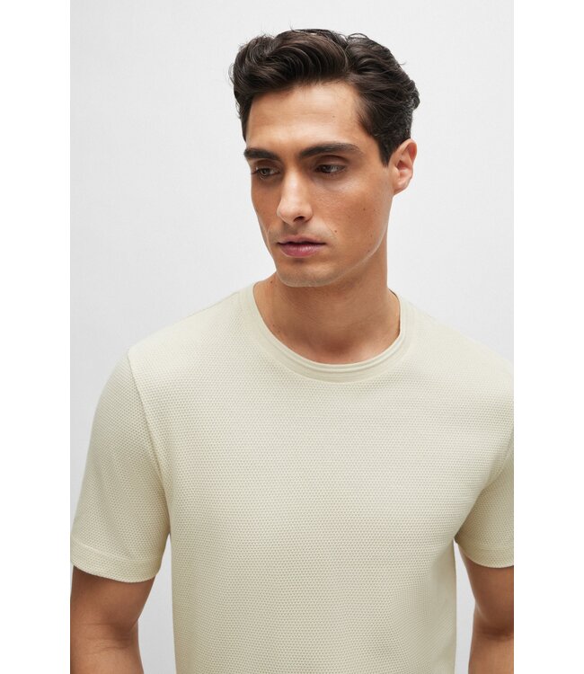 BOSS T-Shirt with Bubble-Jacquard Structure