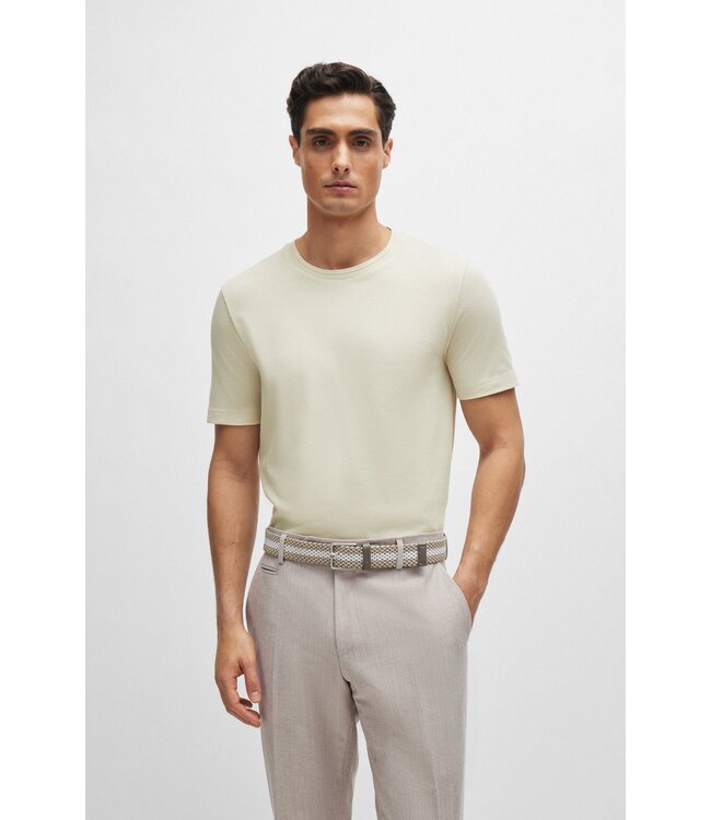 BOSS T-Shirt with Bubble-Jacquard Structure