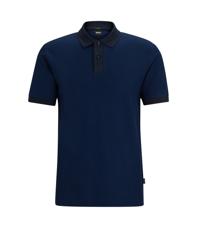 BOSS Slim-Fit Polo Shirt in Two-Tone Mercerized Cotton