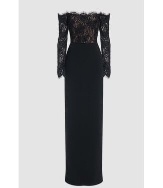 Theia Andrina Lace Off Shoulder Gown