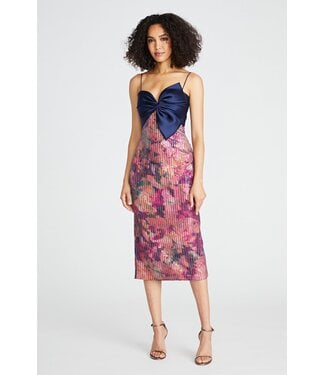 Theia Rosa Bow Draped Cocktail Dress