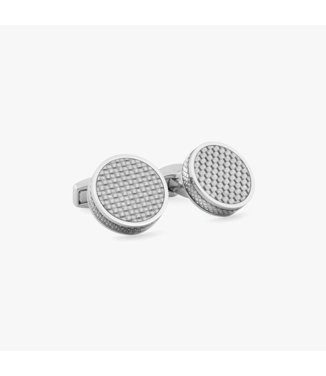 TATEOSSIAN Palladium Tablet cufflinks with grey alutex