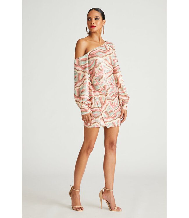 Halston KIMORA DRESS IN GEODE SEQUIN