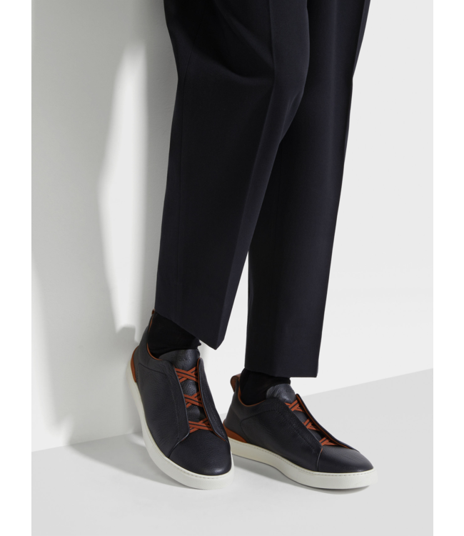 ZEGNA Baskets à triple couture en peau de daim