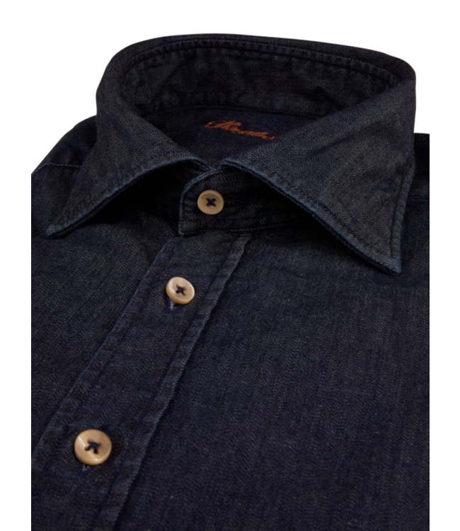 STENSTROMS Slimline Casual Blue Denim Stretch Shirt
