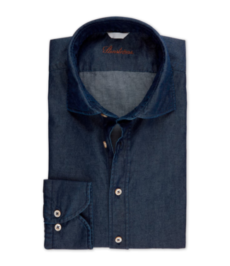 STENSTROMS Slimline Casual Blue Denim Stretch Shirt