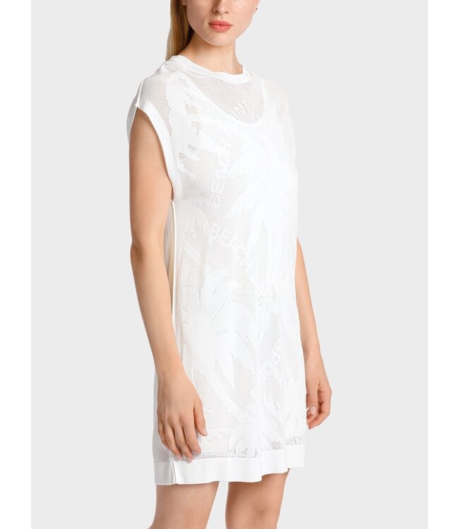 MARC CAIN Mesh Dress in Beach Dot Design