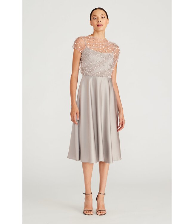 Theia Lori Glimmer Satin Dress