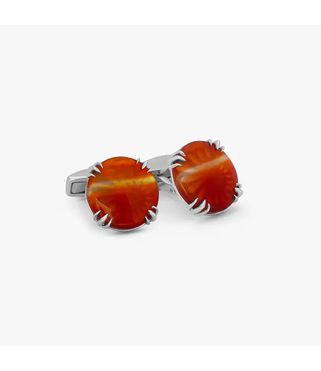 TATEOSSIAN Boutons de manchette en argent sterling avec agate en forme de griffe