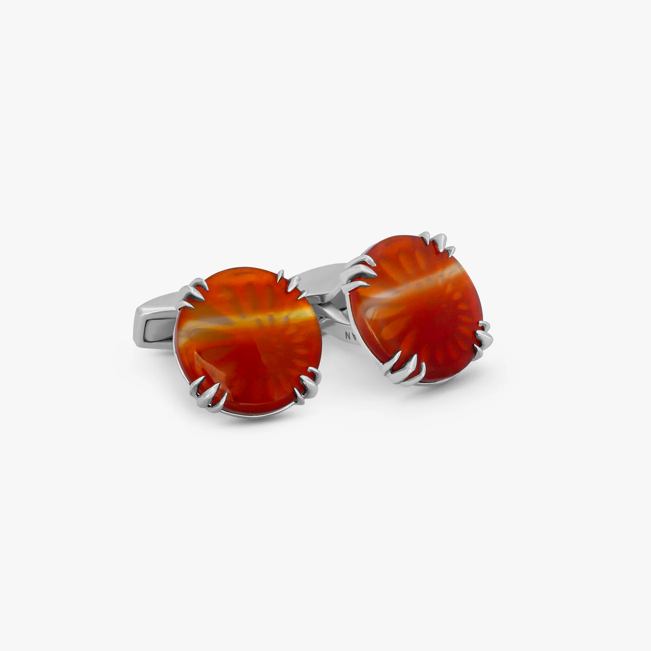 Claw Agate Cufflinks In Sterling Silver