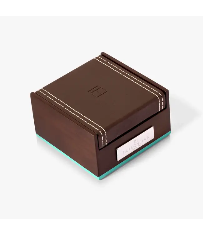 TATEOSSIAN Chequer Cufflinks with Black Mother of Pearl and Onyx in Sterling Silver