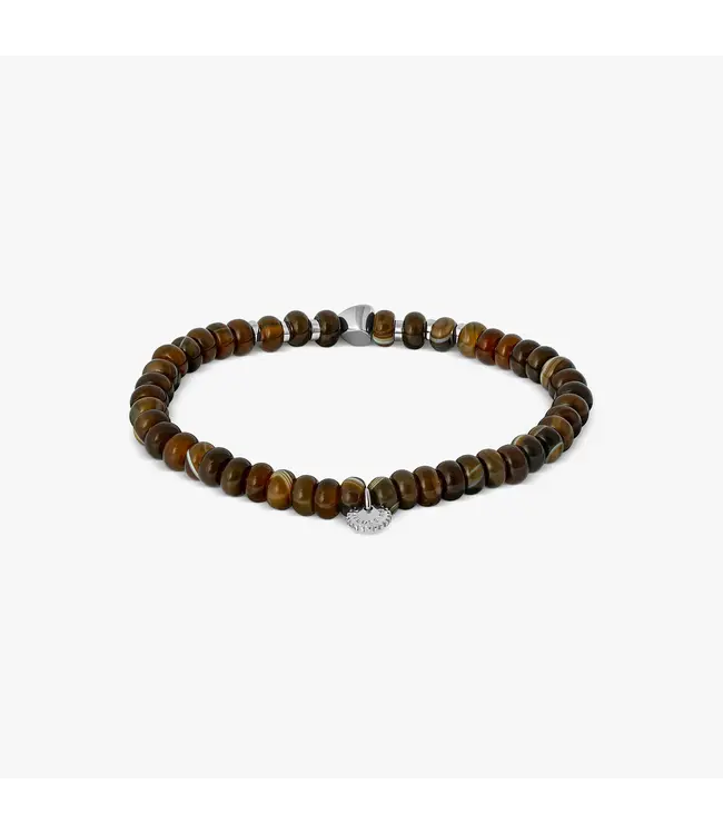 TATEOSSIAN Bracelet perlé pépite du Népal avec agate brune