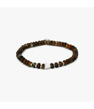 TATEOSSIAN Bracelet perlé pépite du Népal avec agate brune