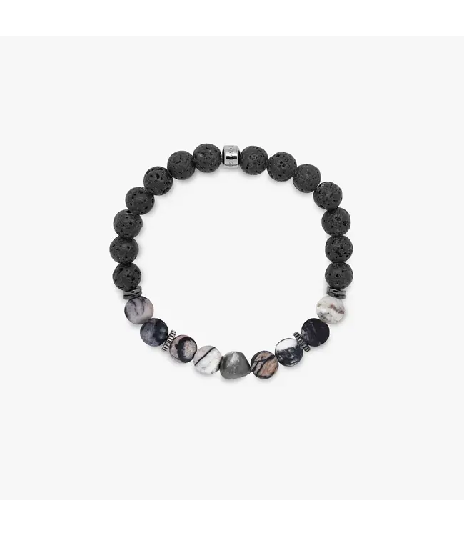 TATEOSSIAN Nugget Bracelet with Spiderweb Jasper and Black Rhodium Plated Sterling Silver