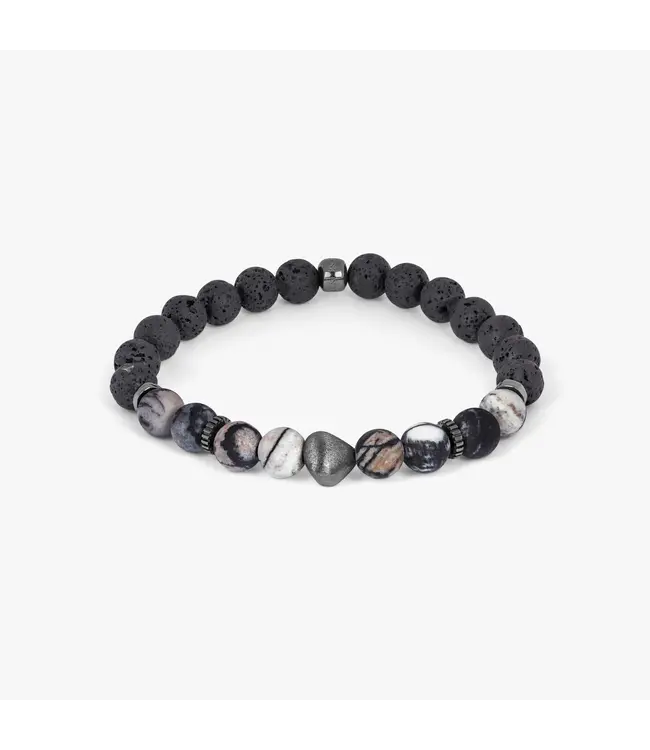 TATEOSSIAN Nugget Bracelet with Spiderweb Jasper and Black Rhodium Plated Sterling Silver