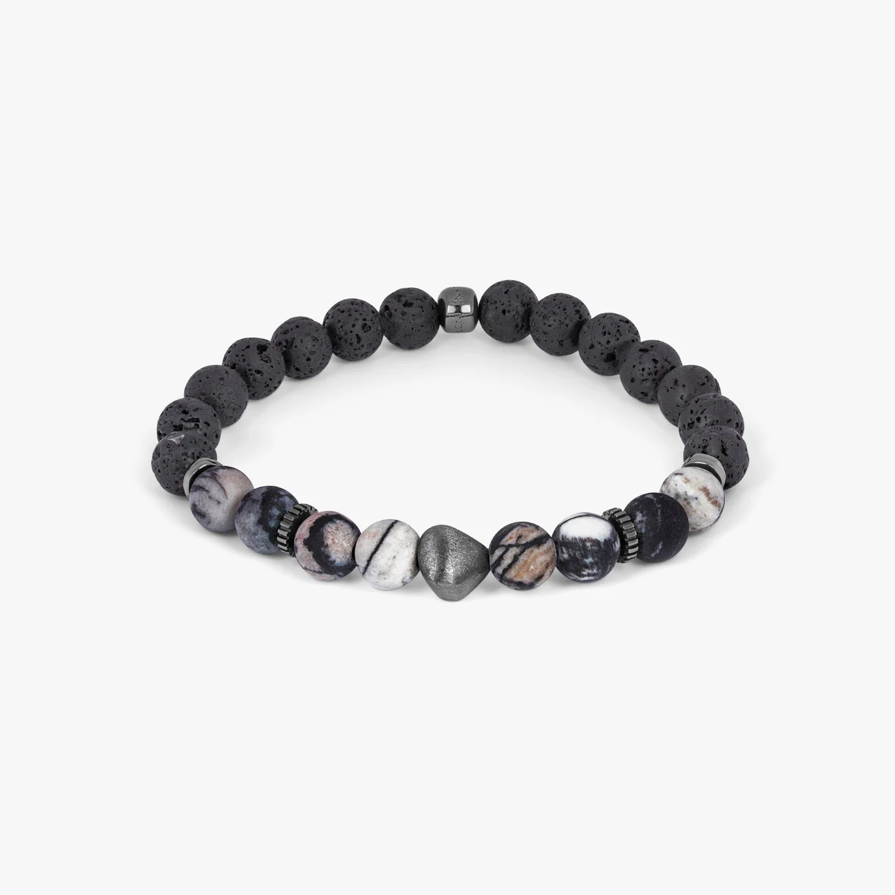 Nugget Bracelet with Spiderweb Jasper and Black Rhodium Plated Sterling Silver