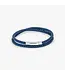 TATEOSSIAN Giza Click Pelle Double Wrap Blue Leather Bracelet in Rhodium Silver