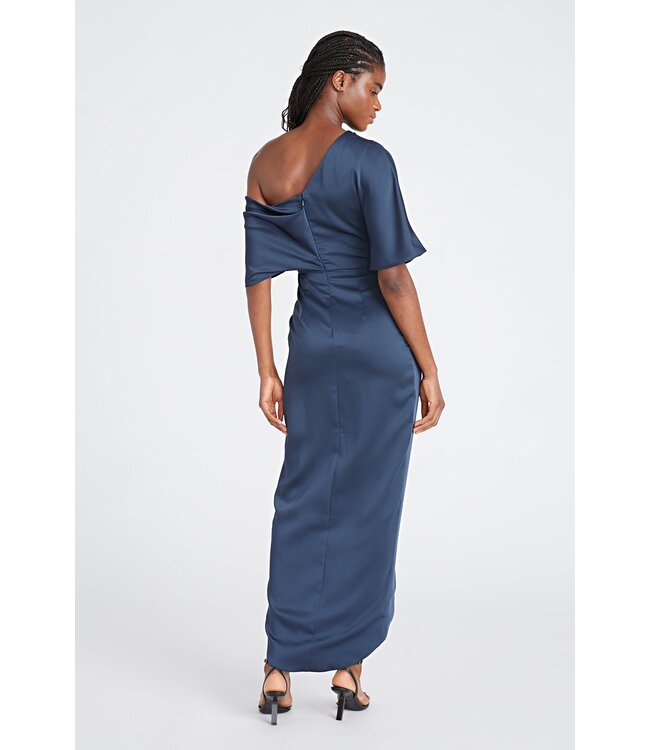 Theia Rayna One Shoulder Draped Gown