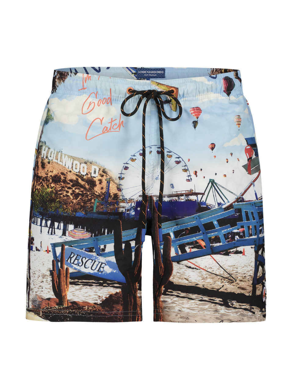 Swim Shorts with Beach Print