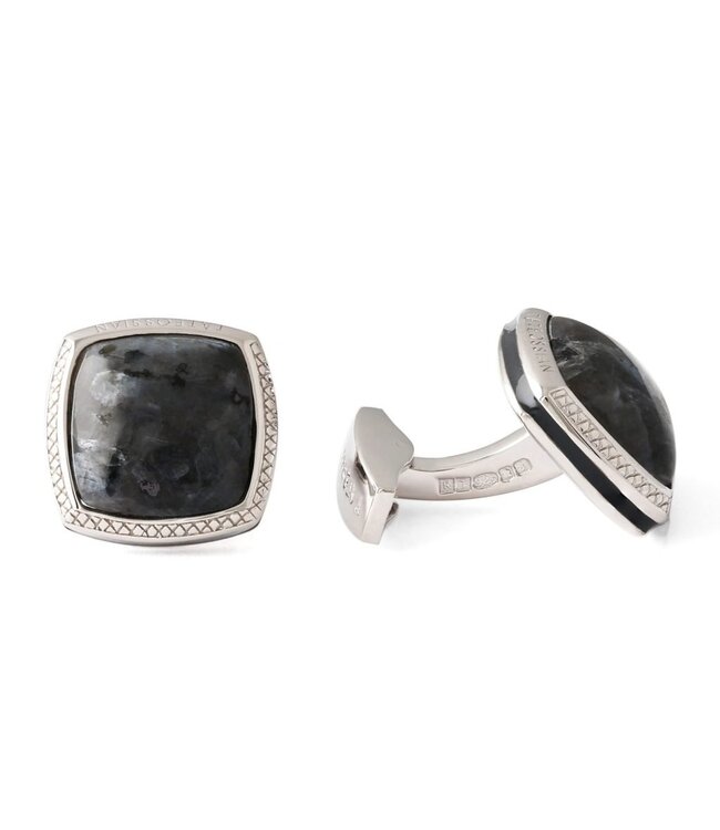 TATEOSSIAN Larvikite Stone Cushion Cufflinks
