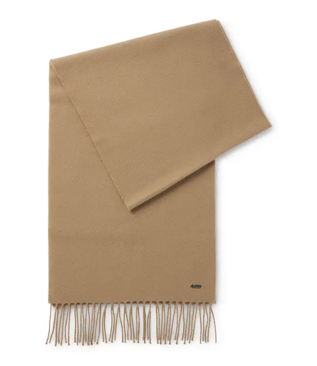 BOSS Italian-made scarf in wool twill
