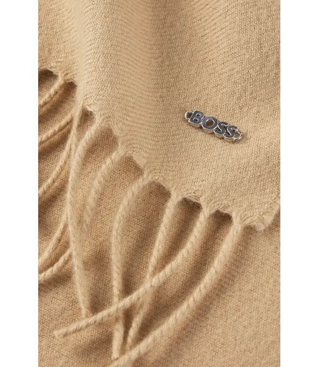 BOSS Italian-made scarf in wool twill