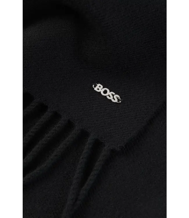 BOSS Italian-made scarf in wool twill