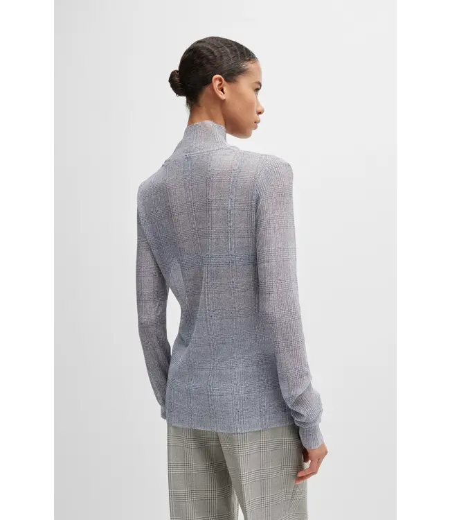 BOSS Top à col haut en tulle plissé