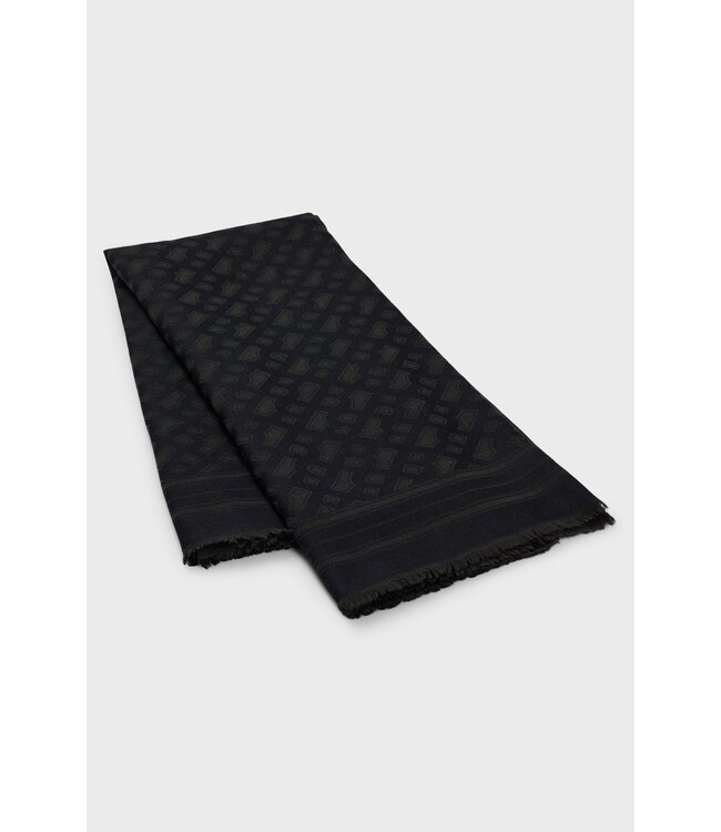 BOSS Écharpe en laine avec monogramme jacquard