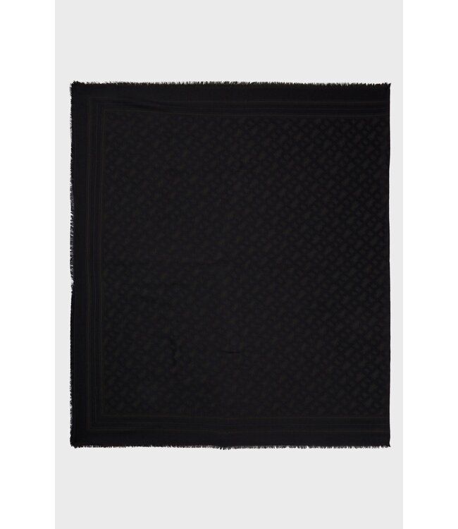 BOSS Wool-blend scarf with monogram jacquard
