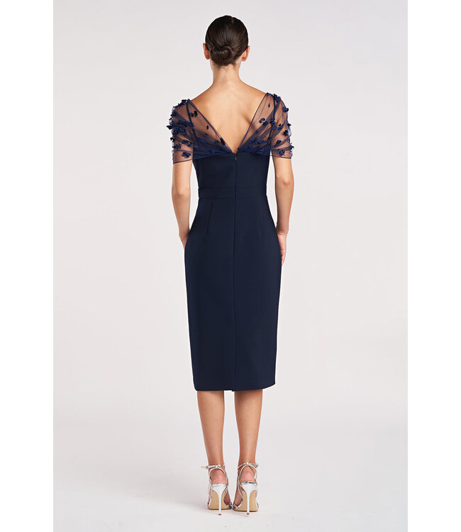 Theia Gia Beaded Shawl Dress