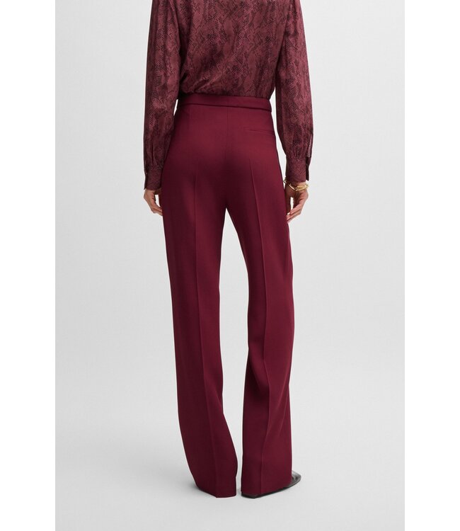 BOSS Pantalon à coupe régulière en tissu mat