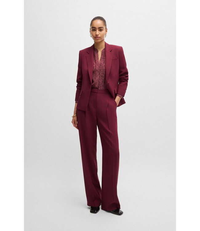 BOSS Pantalon à coupe régulière en tissu mat