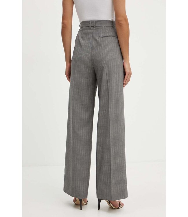 BOSS Wide leg wool pinstripe trousers