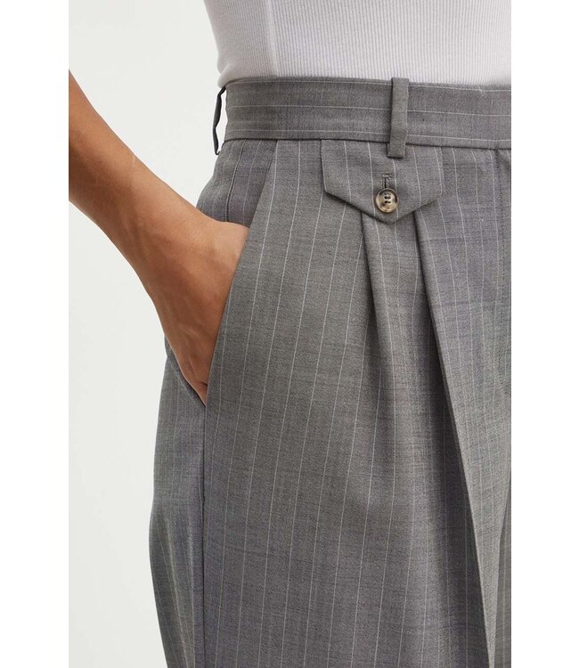 BOSS Pantalon large à rayures en laine