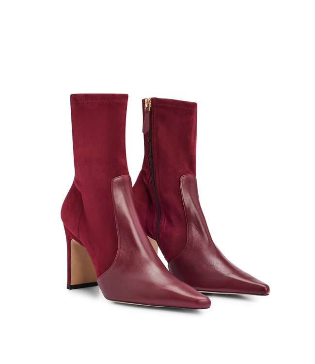 BOSS Ankle boots in suede and leather with side zip