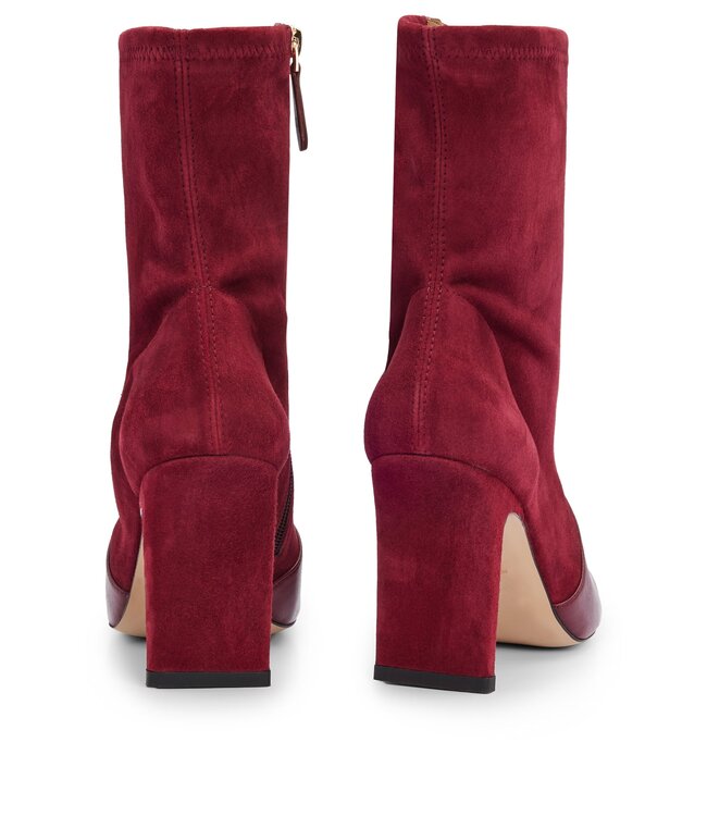 BOSS Bottines en daim et cuir avec fermeture éclair
