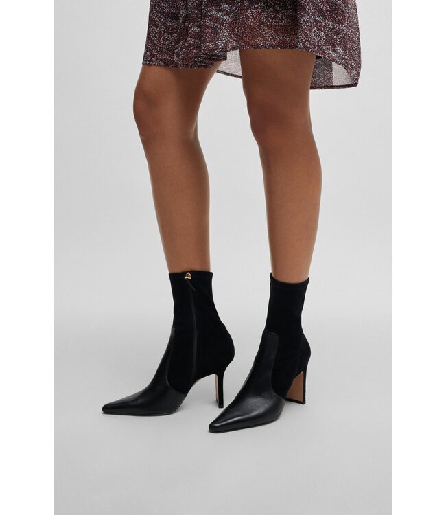 BOSS Ankle boots in suede and leather with side zip