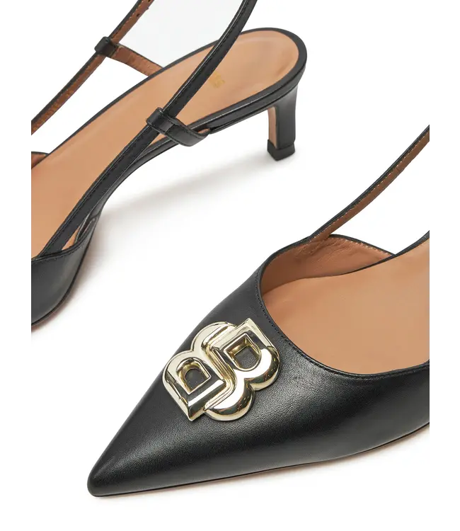 BOSS Slingback short monogram heel
