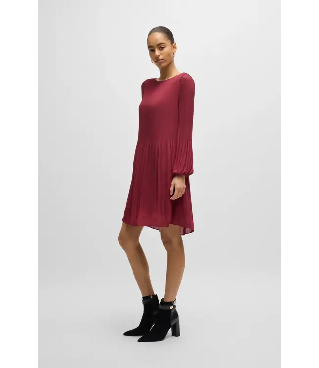 BOSS Block-heel ankle boots in suede and leather