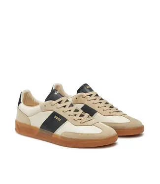 BOSS Low-top sneakers in leather and suede accent