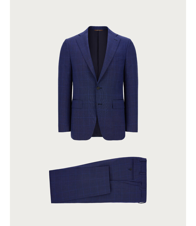 CANALI Costume bleu à carreaux en laine