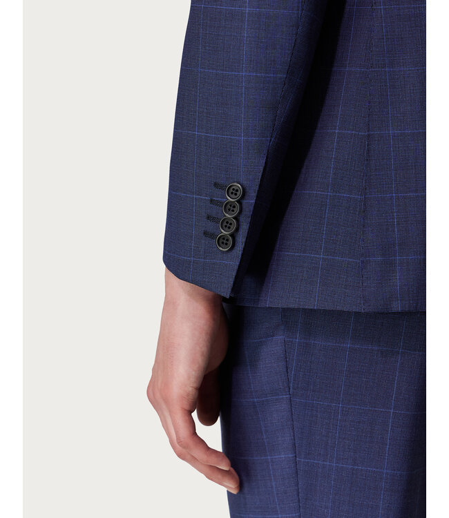 CANALI Costume bleu à carreaux en laine