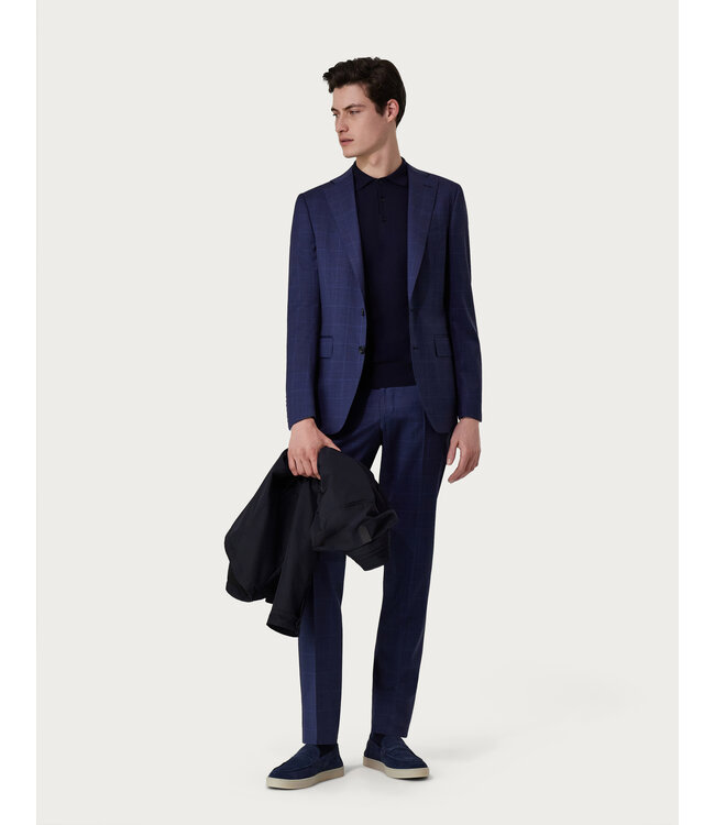 CANALI Costume bleu à carreaux en laine