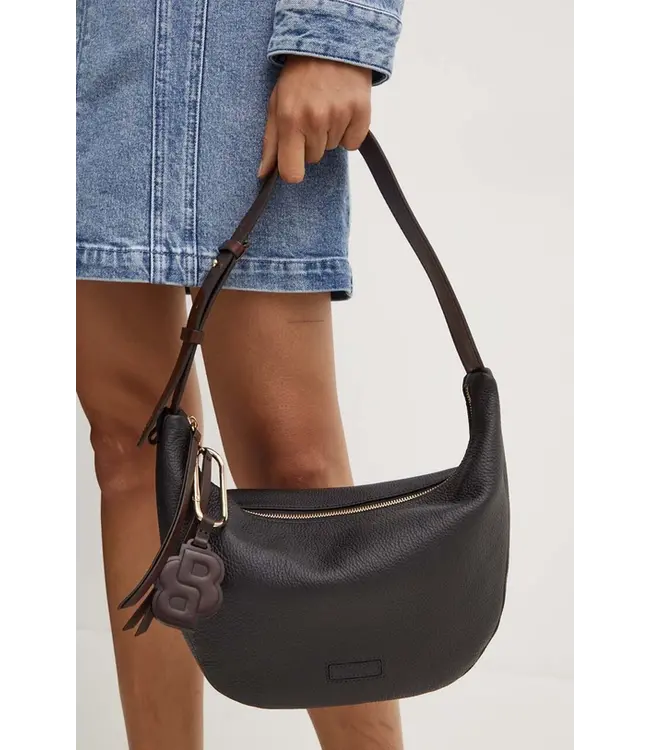 BOSS Grained-leather shoulder bag